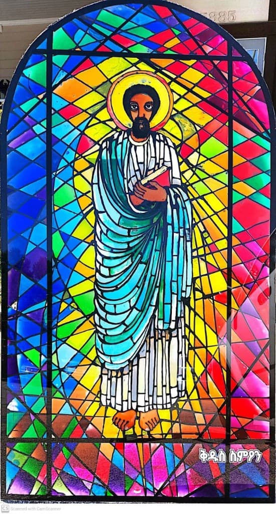 Saint with Gospel